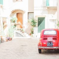 Red Vintage Fiat in Vasto, Italy by Maxeen Kim Photography